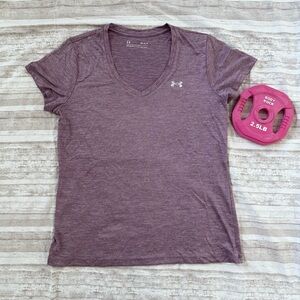 💪🏻 Under Armour Purple Heather Medium VNeck Short Sleeve